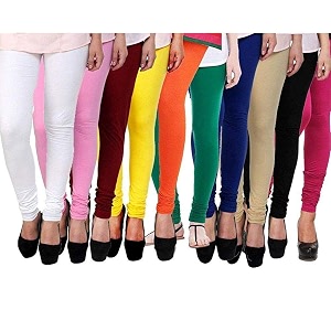 women39s fashion churidar skinny fit leggings multicolour free size -combo of 10