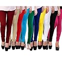 Women's Fashion Churidar Skinny Fit Leggings - Combo of 10 (FGGYT-68465165155, Multicoloured5, Free Size)