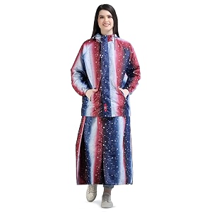 super women39s reversible waterproof raincoat skirt and top with hood and carrying pouch for ladies pst 334