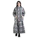 Super Women's Reversible Waterproof Raincoat Skirt and Top With Hood and Carrying Pouch for Ladies (PST 334)