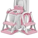 Superbe Bébé Potty Training Seat with Step Stool Ladder for Toddlers (pink)