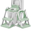 Superbe Bébé Potty Training Seat with Step Stool Ladder for Toddlers Green