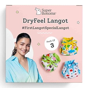 superbottoms dryfeel baby langot 0-6 months l organic cotton modern baby nappy l mess-free langot with gentle elastics l super dryfeel top layer l diaper-free time essential