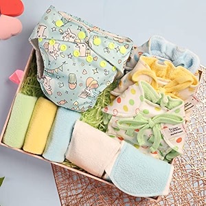 superbottoms combo pack 1 freesize uno 3 dry feel langot 1 booster pad 3 easy clean top sheets  birthday gift for 1-year-old baby girl amp boy  pack of 9 items
