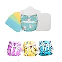 SuperBottoms Gift Combo Pack: 1 Freesize UNO, Booster Pad, 3 Easy Clean Top Sheets - Birthday Gift for 1-Year-Old Baby Girl &amp; Boy (6 Items)