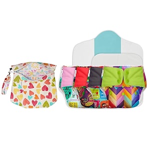 superbottoms gift combo pack - 4 freesize uno- reusable waterproof adjustable cloth diaper for babies -pack of 4 cloth diapers with dry feel organic cotton pad and booster pad-option 1