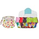 SuperBottoms Gift Combo Pack - 4 Freesize UNO- Reusable waterproof Adjustable cloth diaper for babies -Pack of 4 cloth diapers with Dry feel Organic cotton Pad and booster Pad-Option 1