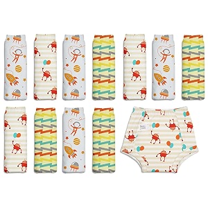 superbottoms padded underwear for growing babiestoddlerswith 3 layers of cotton padding amp super dryfeel layer pull-up for potty training amp diaper-free timestar gazer size 3 pack of 12