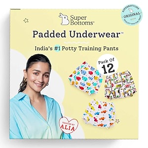 superbottoms padded underwear for babies amp toddlers 3 layers of premium cotton amp dryfeel layer ideal for diaper-free time amp mess-free potty training pants pack of 12