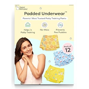 superbottoms padded underwear for babies amp toddlers 3 layers of premium cotton amp dryfeel layer ideal for diaper-free time amp mess-free potty training pants pack of 12