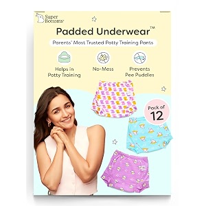 superbottoms padded underwear for babies amp toddlers 3 layers of premium cotton amp dryfeel layer ideal for diaper-free time amp mess-free potty training pants pack of 12