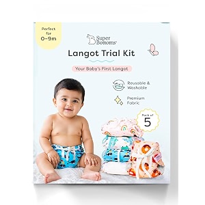 superbottoms dryfeel langot trial kit for newborn babies 5 assorted langots with 2 printed 2 premium muslin amp 1 white soft cotton langot for diaper-free time 0-9 months