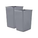 Superio 4.5 Gallon Plastic Trash Can, Waste Bin for Home, Kitchen, Office, Bedroom, Bathroom- 18 Qt (2, Grey)