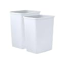 Superio 4.5 Gallon Plastic Trash Can, Waste Bin for Home, Kitchen, Office, Bedroom, Bathroom- 18 Qt (2, White)
