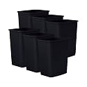 Superio Kitchen Trash Can 9 Gallon Slim Waste Bin 37 Qt Durable Plastic, Fit Small Spaces, Office, Bathroom, Under Counter (6, Black)