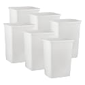 Superio Large Kitchen Trash Can 13 Gallon, 52 Qt Waste Bin for Kitchen, Garage, Indoor and Outdoor Trash Can (6, White)