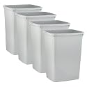 Superio Large Kitchen Trash Can 13 Gallon, 52 Qt Waste Bin for Kitchen, Garage, Indoor and Outdoor Trash Can (4, White Smoke)