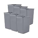 Superio Mini Trash Can 1.25 Gallon, Plastic Bathroom Trash Can, Small Office Desktop Waste Paper Bin, Dorm Waste Basket, Vanity, Under Sink, Cabinet Countertop Garbage Can Slim Diaper Pail (6, Grey)