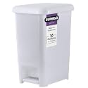Superio Slim Trash Can with Foot Pedal, 64 Qt., Large Step On Trash Can, Durable Plastic Garbage Can with Removable Bucket, Kitchen Waste and Recycling Bin 16 Gallons, Smoke