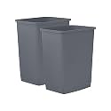 Superio Small 1.25 Gallon Plastic Trash Can, Waste Bin for Under Desk, Office, Bedroom, Bathroom- 5 Qt, (2, Dark Grey)
