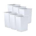 Superio Small 2.5 Gallon Plastic Trash Can, Waste Bin for Under Desk, Office, Bedroom, Bathroom- 10 Qt (6, White)