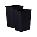 Superio Small 2.5 Gallon Plastic Trash Can, Waste Bin for Under Desk, Office, Bedroom, Bathroom- 10 Qt (2, Black)