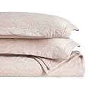 SUPERIOR 3 Piece Cotton Bedspread Set, Home Bed Decor, Decorative Bed Spread, 2 Pillow Shams, Medium Weight Blanket, Matelasse Coverlet, Bedding Essentials, Hibiscus Collection, Full, Blush