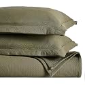 SUPERIOR 3 Piece Cotton Bedspread Set, Home Bed Decor, Decorative Bed Spread, 2 Pillow Shams, Medium Weight Blanket, Matelasse Coverlet, Bedding Essentials, Peploi Collection, Queen, Olive Green