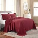 SUPERIOR Cotton Bedspread, Jacquard Woven Matelasse Bedding, Full, Garnet