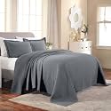 SUPERIOR Cotton Bedspread, Jacquard Woven Matelasse Bedding, King, Grey