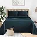 SUPERIOR Cotton Bedspread, Jacquard Woven Matelasse Bedding, Full, Deep Sea