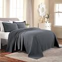 SUPERIOR Cotton Bedspread, Jacquard Woven Matelasse Bedding, Queen, Grey