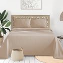 Superior Cotton Fleur De Lis Bedspread Set, Warm Blankets, All-Season Bedding, Bedroom Decor, Decorative Boho Medallion Coverlet, Includes 1 Bedspread, 2 Pillow Shams, Full, Linen