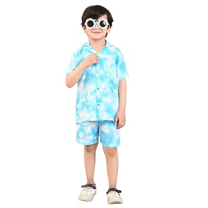 superminis Baby Boys Rayon Tie-Dye Printed Co-ord