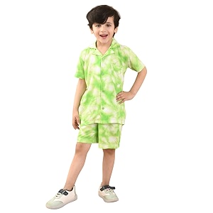 superminis Baby Boys Rayon Tie-Dye Printed Co-ord