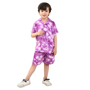 superminis Baby Boys Rayon Tie-Dye Printed Co-ord