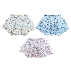 superminis baby girl39s cotton flower print panties with frill pack of 3