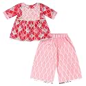 superminis Baby Girl's Cotton Printed Kurti With Gota Work And Straight Palazzo Clothing Set