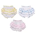 superminis Baby Girl's Cotton Flower Print Panties with Frill, Pack of 3