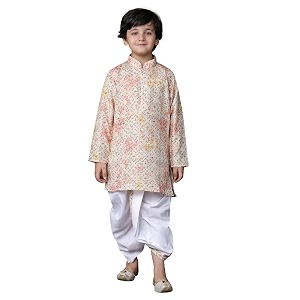 superminis Boys Cotton Solid Jacket Kurta Dhoti
