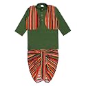 superminis Boys Cotton Solid Jacket Kurta Dhoti