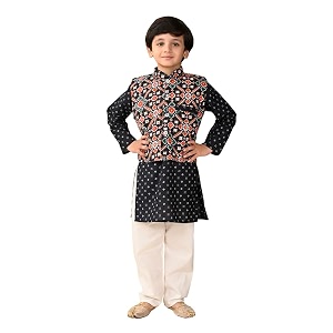 superminis Boys Cotton Printed Full Sleeves Kurta