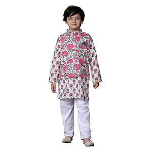 superminis Boys Cotton Printed Full Sleeves Kurta