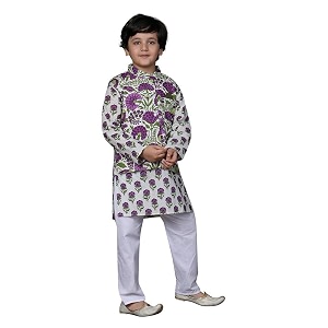 superminis Boys Cotton Printed Full Sleeves Kurta