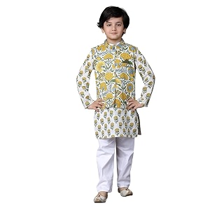 superminis Boys Cotton Printed Full Sleeves Kurta
