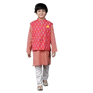 superminis Boys Cotton Printed Full Sleeves Kurta