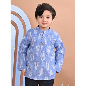 superminis Boys Cotton Regular Fit Printed Kurta