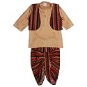 superminis Boys Cotton Solid Jacket Kurta Dhoti