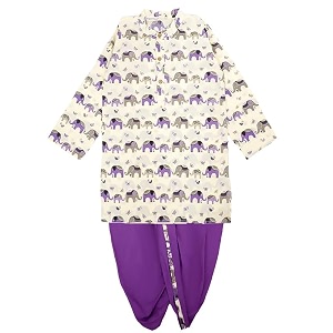 superminis Boys Dhoti Kurta Set Cotton Animal