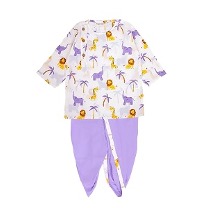 superminis Boys Dhoti Kurta Set Cotton Animal